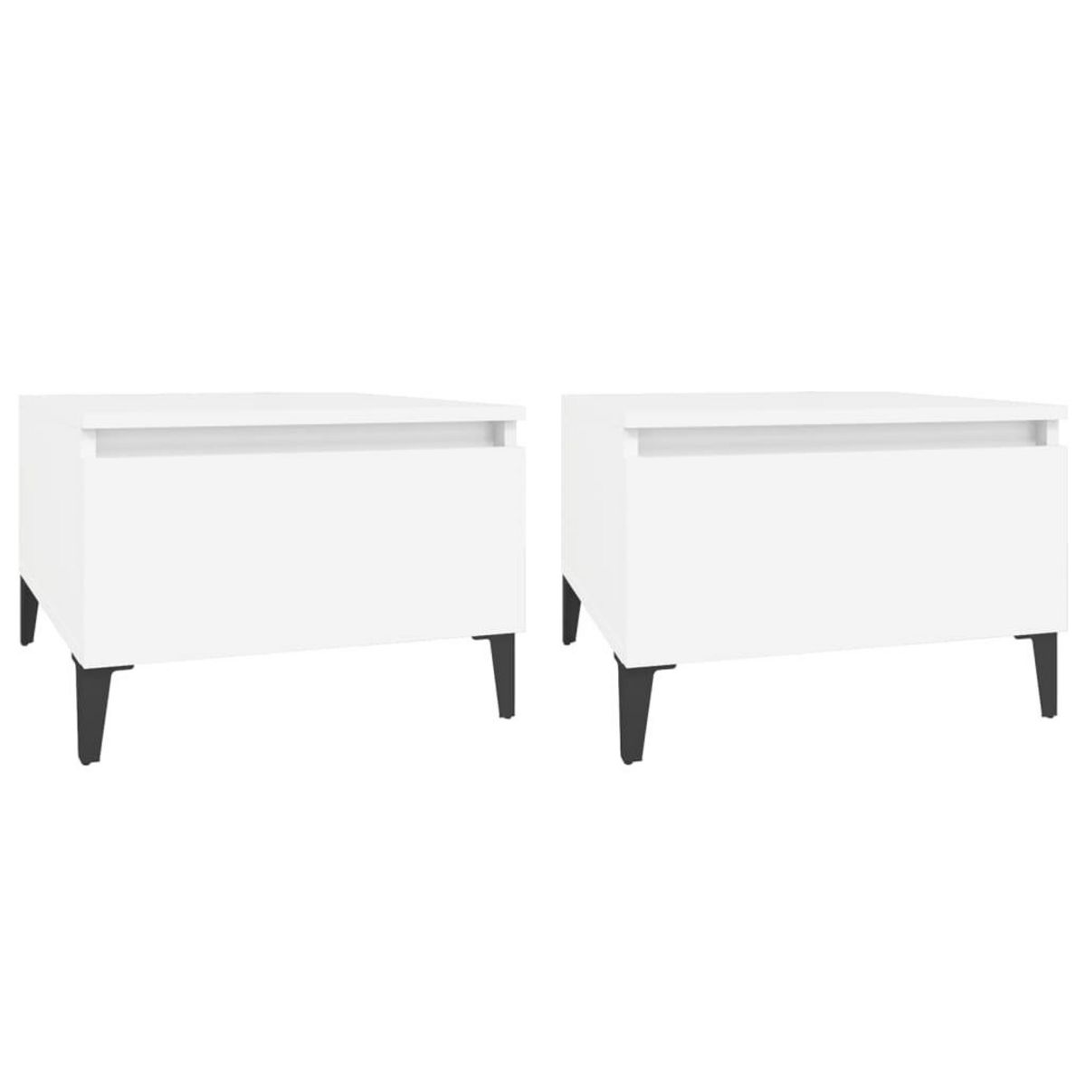 VIDAXL Tables d'appoint 2 pcs Blanc 50x46x35 cm Bois d'ingenierie