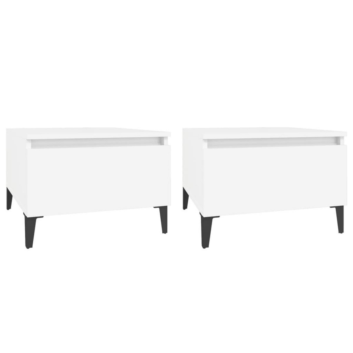 VIDAXL Tables d'appoint 2 pcs Blanc 50x46x35 cm Bois d'ingenierie