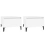 Voir la diapositive 2 : VIDAXL Tables d'appoint 2 pcs Blanc 50x46x35 cm Bois d'ingenierie