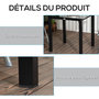 Voir la diapositive 5 : OUTSUNNY Table de jardin carrée 4 personnes dim. 80L x 80l x 74H cm alu. plateau verre trempé noir