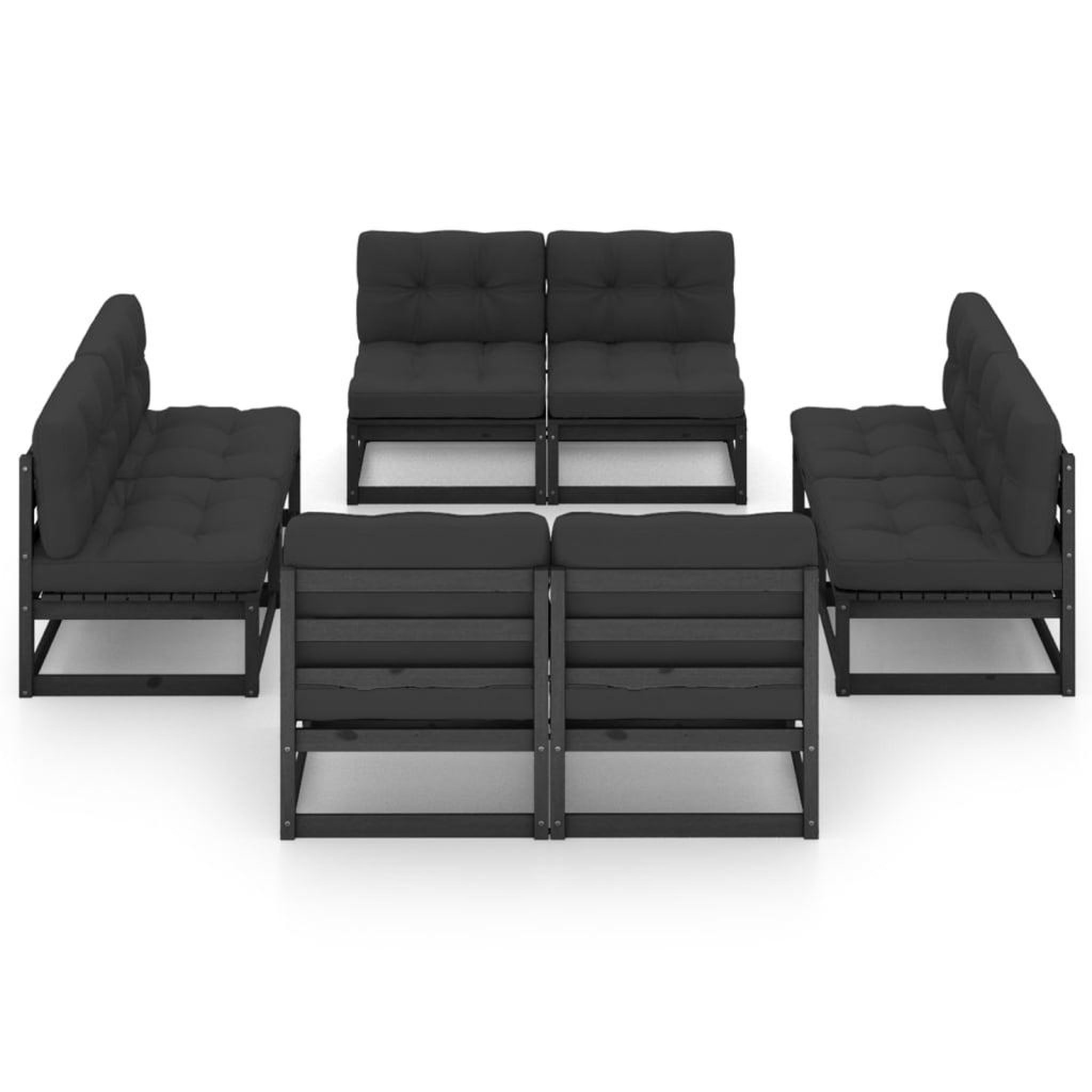 Voir la diapositive 3 : VIDAXL Salon de jardin 8 pcs avec coussins Bois de pin massif