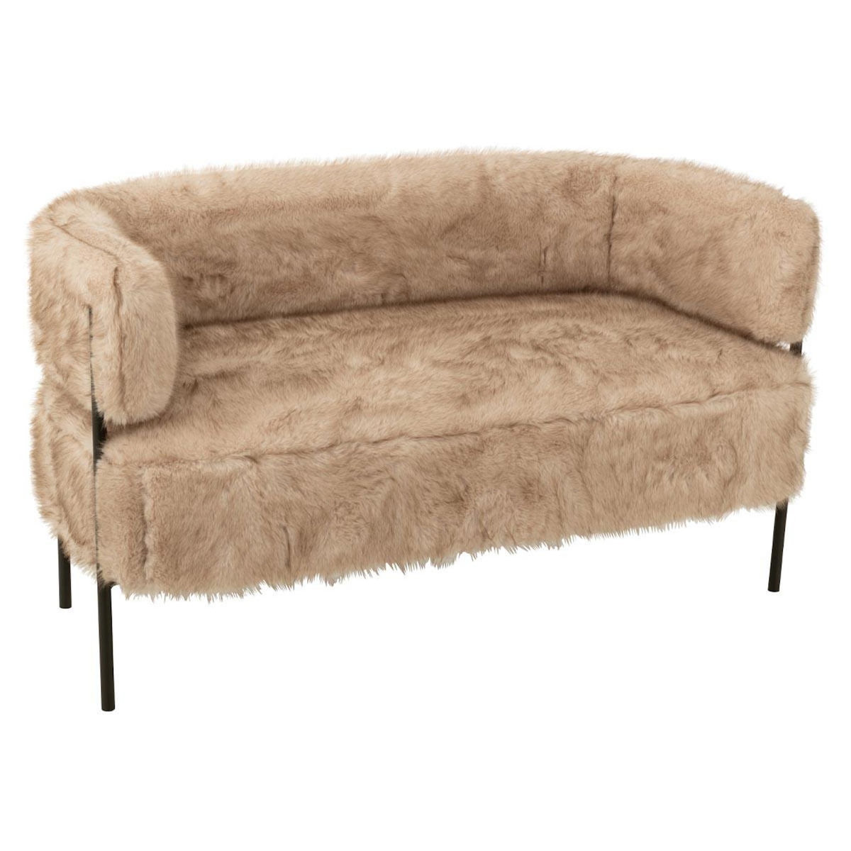 Paris Prix Canapé 2 Places Imitation Fourrure  Bun  133cm Taupe
