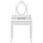 Voir la diapositive 3 : VIDAXL Ensemble de coiffeuse avec tabouret Blanc 75x69x140cm Paulownia