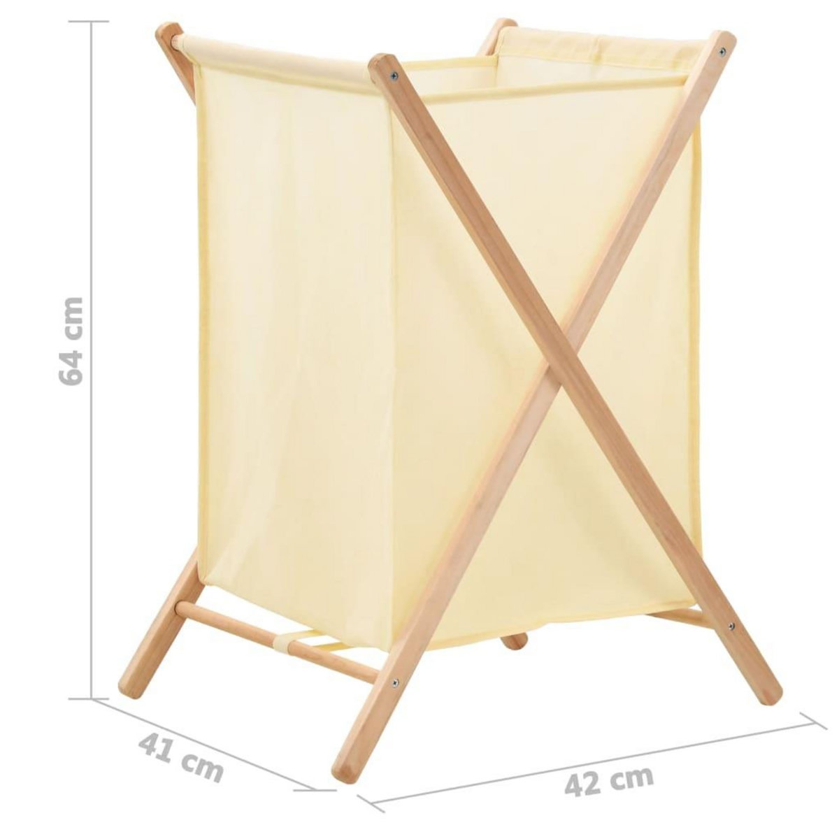 VIDAXL Panier a linge Bois de cedre et textile Beige 42 x 41 x 64 cm