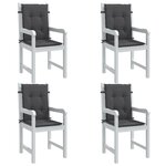 VIDAXL Coussins de chaise a dossier bas lot de 4 anthracite melange
