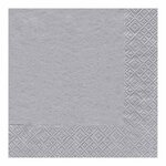 Paris Prix Lot de 20 Serviettes en Papier  Cocktail  33x33cm Argent
