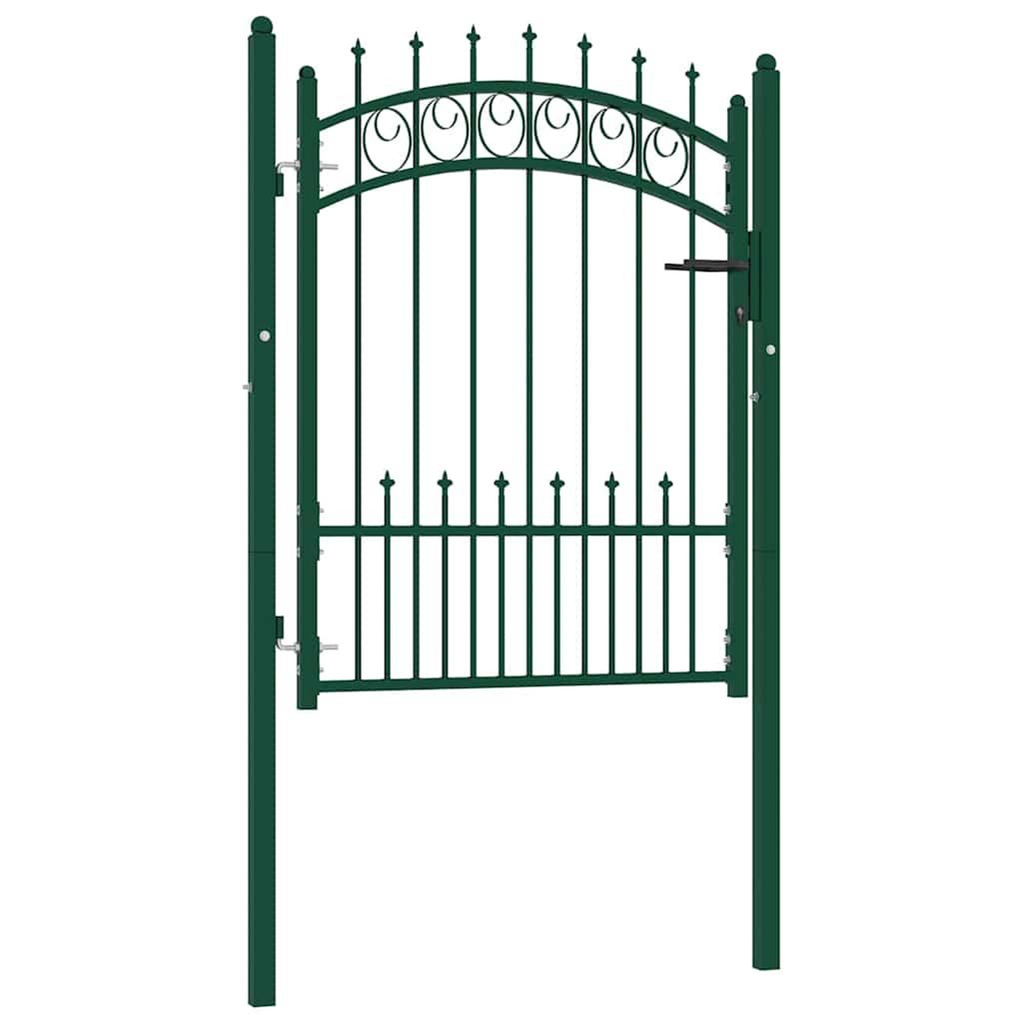 VIDAXL Portail de cloture emmen avec pointes en acier 104 x 109,5 cm vert