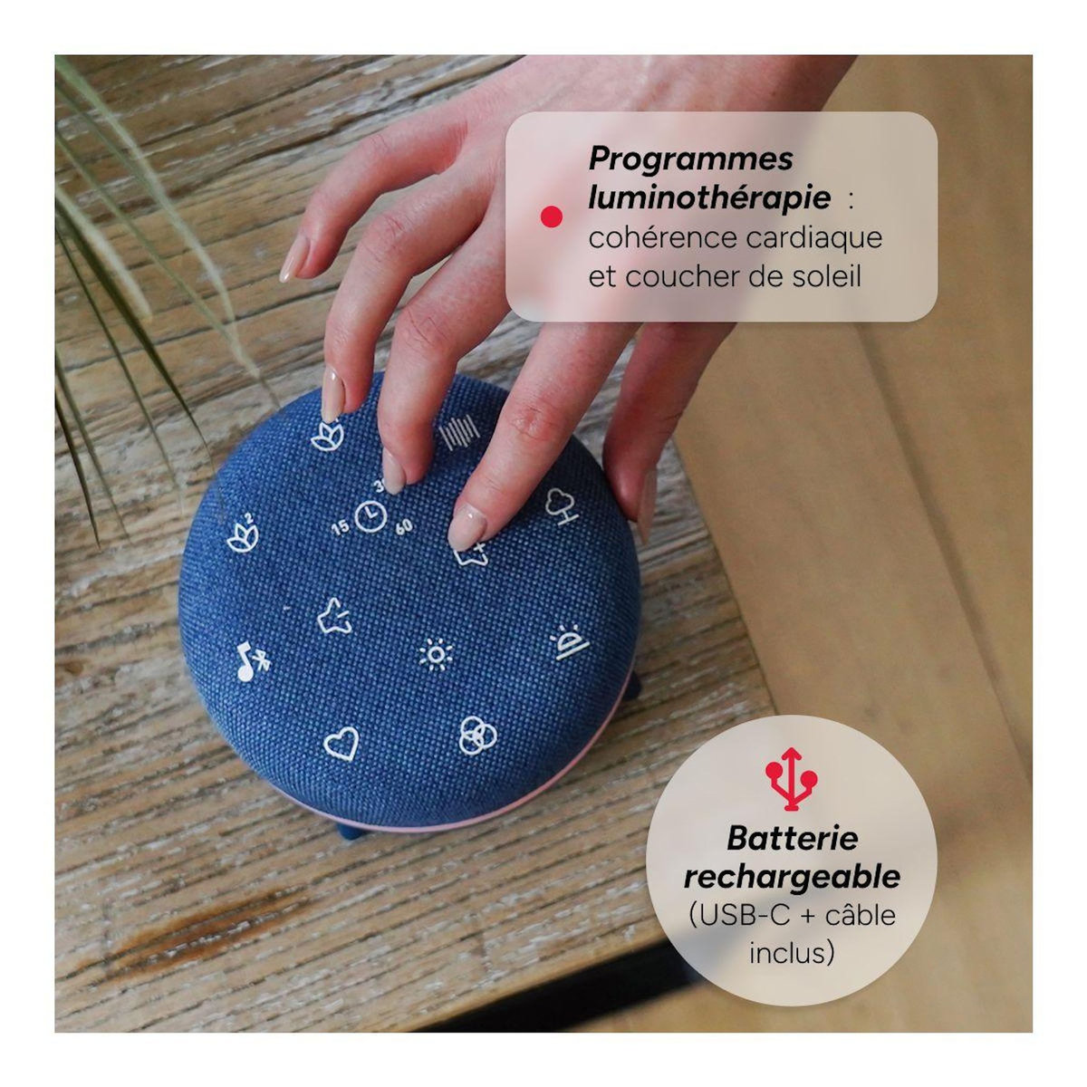 Terraillon Générateur de bruits blancs Zen Box Meditation