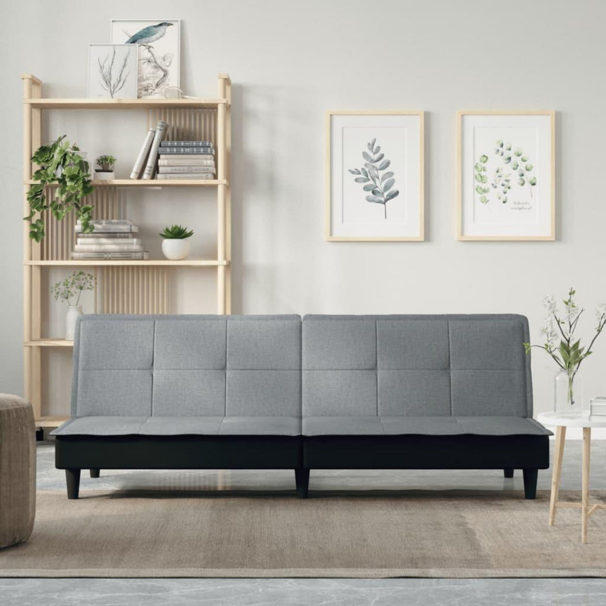 VIDAXL Canape-lit a gris clair tissu