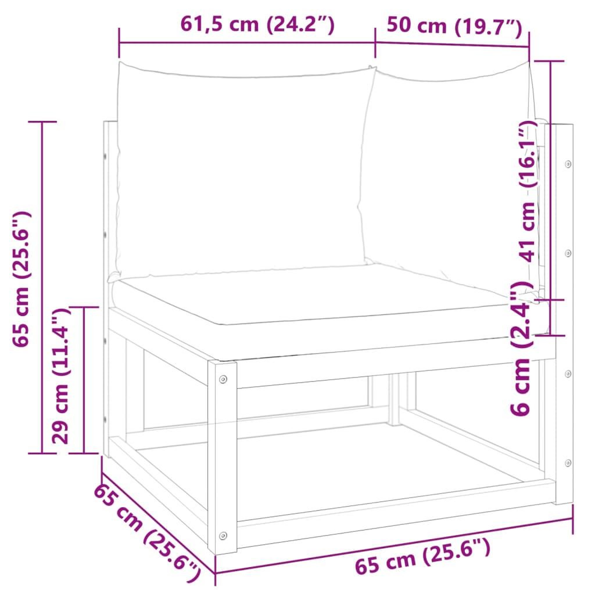 Voir la diapositive 6 : VIDAXL Canape d'angle de jardin avec coussins bois massif d'acacia