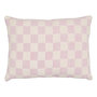 Voir la diapositive 1 : ATMOSPHERA Coussin Déco Imprimé Damier  Fleurs Sauvages  30x40cm Lilas