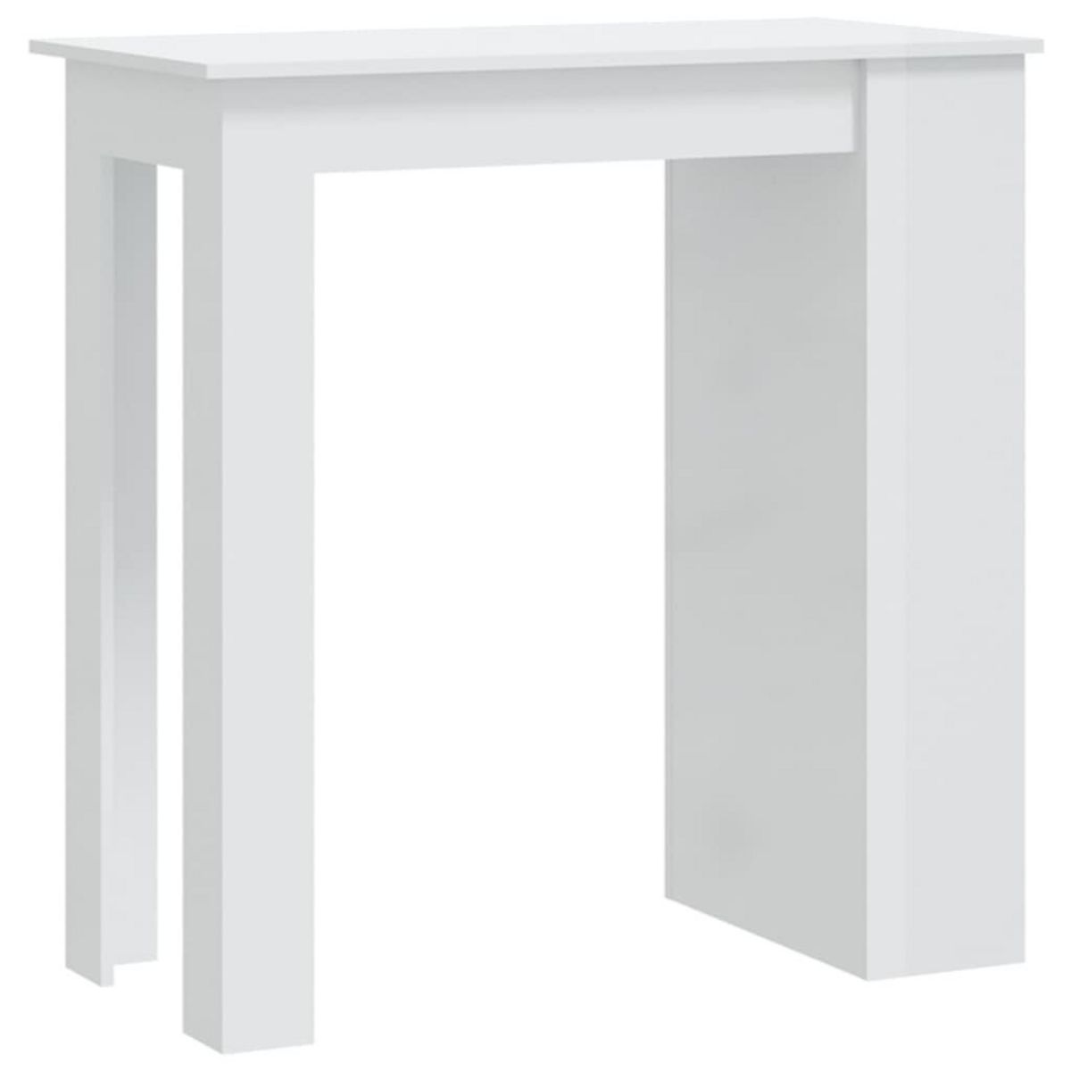 VIDAXL Table de bar etagere de rangement Blanc brillant 102x50x103,5cm