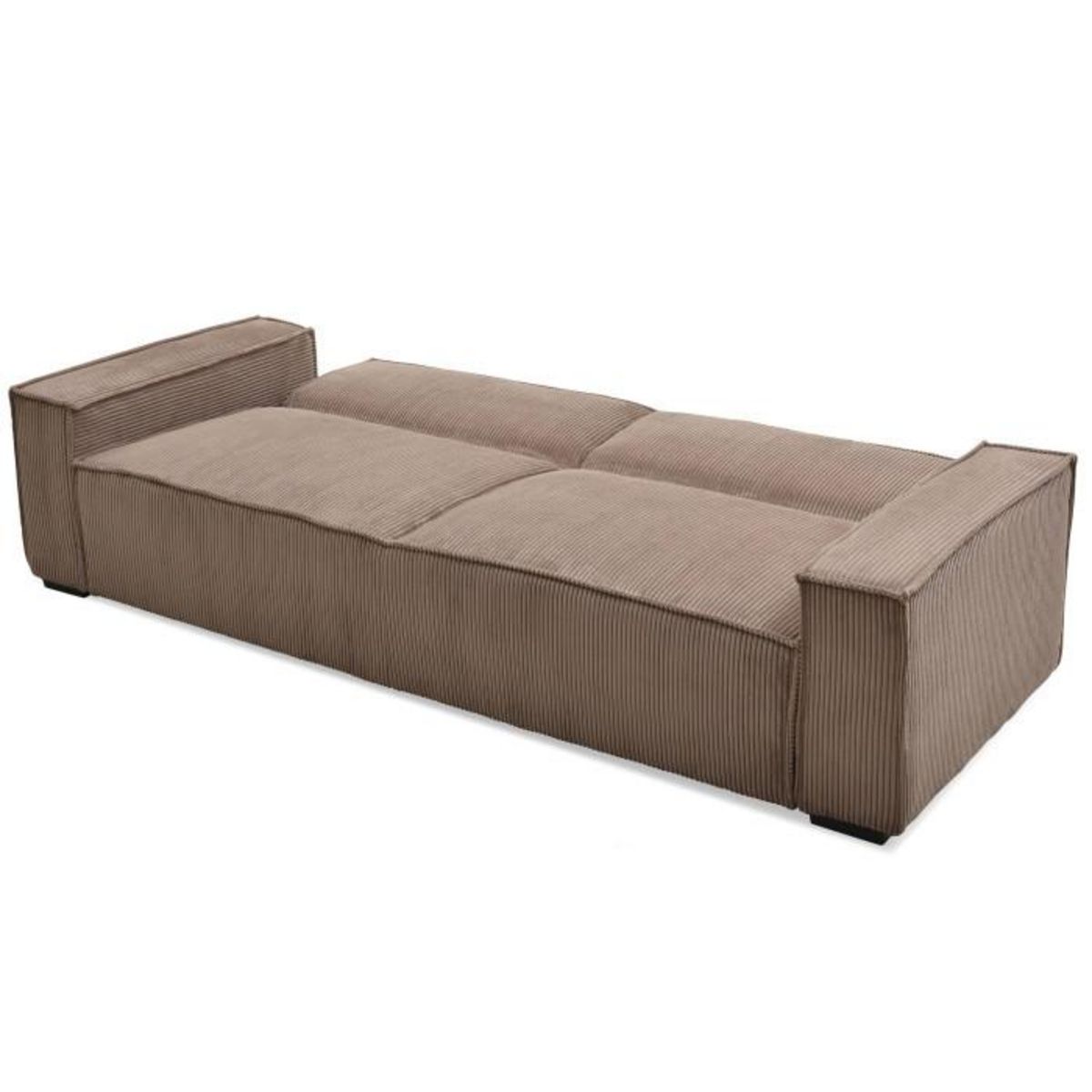Paris Prix Canapé Convertible 3 Places Velours  Dudley  230cm Taupe