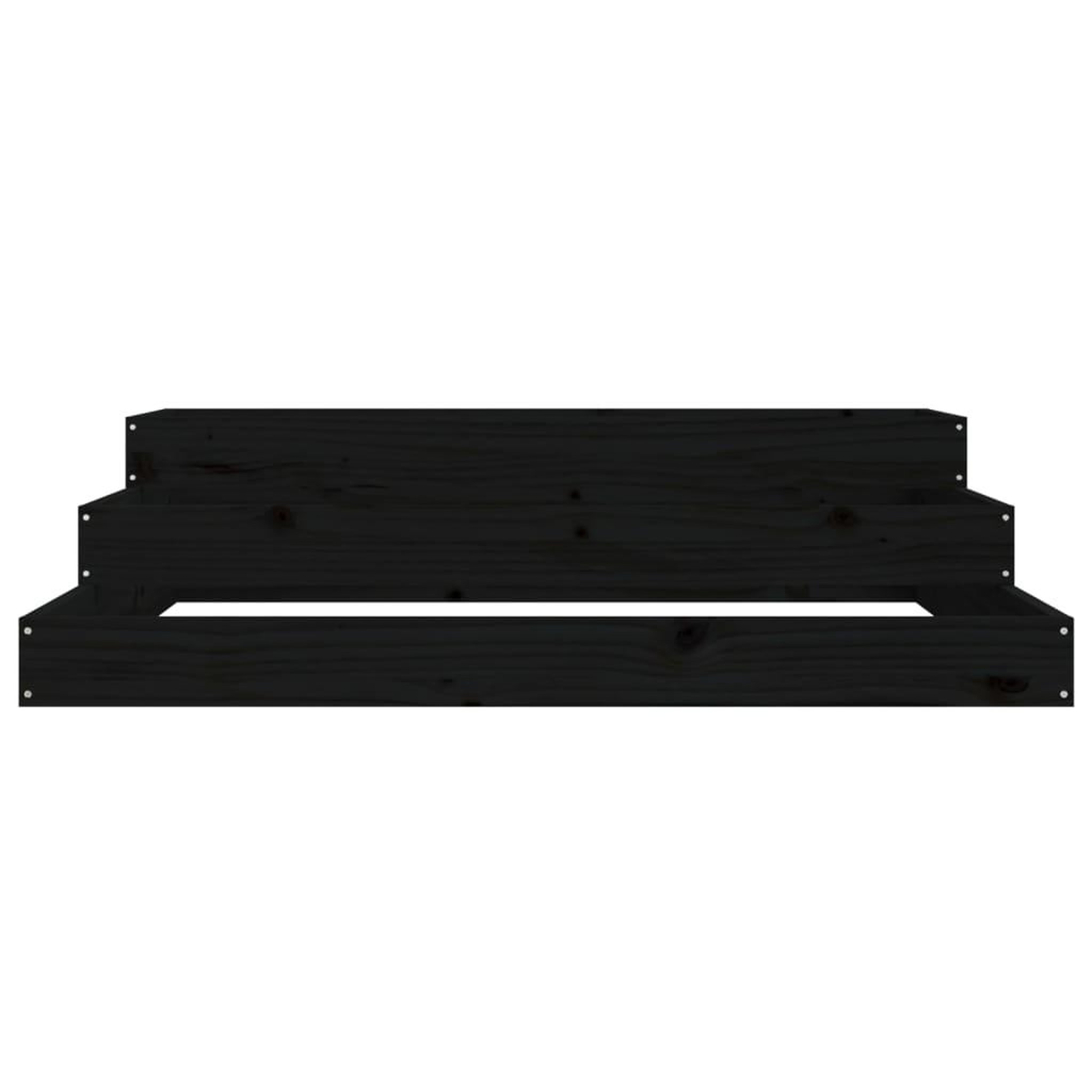 Voir la diapositive 4 : VIDAXL Jardiniere Noir 107x107x27 cm Bois massif de pin