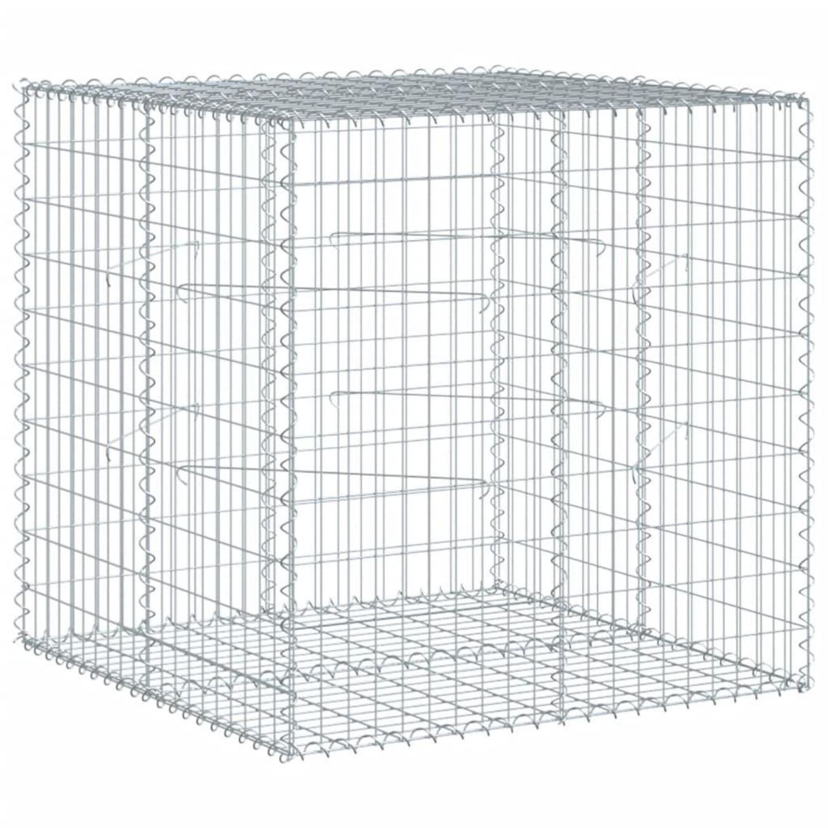 VIDAXL Panier gabion avec couvercle 100x100x100 cm fer galvanise