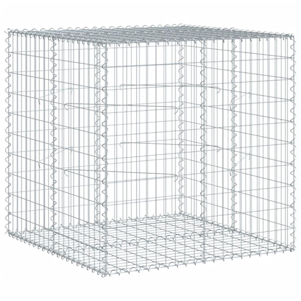 VIDAXL Panier gabion avec couvercle 100x100x100 cm fer galvanise