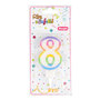 Voir la diapositive 2 : Paris Prix Bougie d'Anniversaire  Chiffre 8  7cm Multicolore