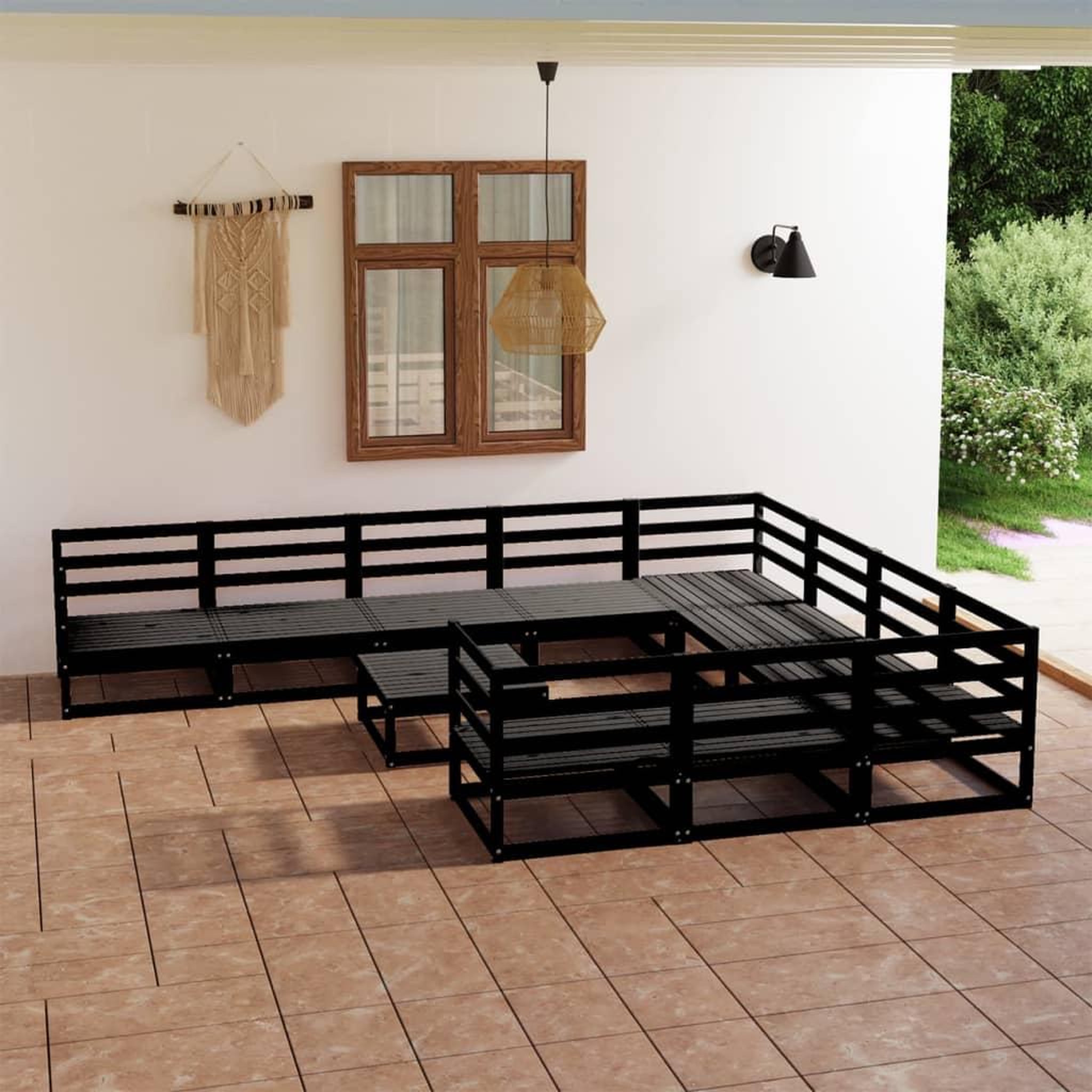 Voir la diapositive 1 : VIDAXL Salon de jardin 11 pcs bois de pin massif