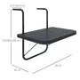OUTSUNNY Table suspendue de balcon pliable dim. plateau 60L x 40l cm hauteur réglable 55-64H cm alu plastique noir