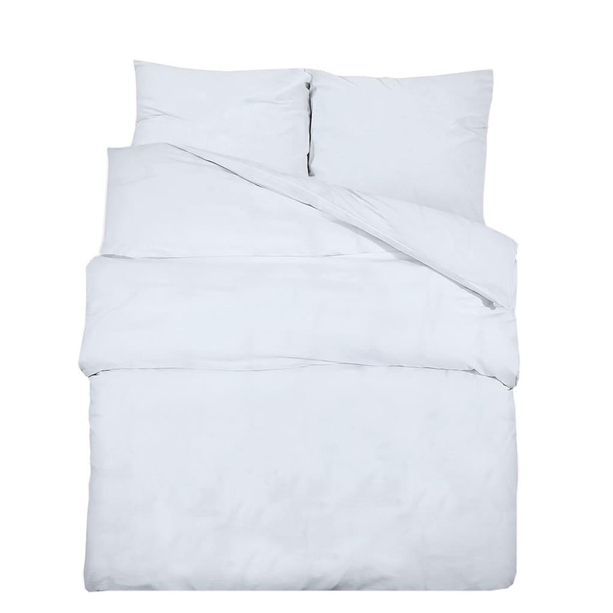 Voir la diapositive 2 : VIDAXL Ensemble de housse de couette Blanc 200x200 cm Coton