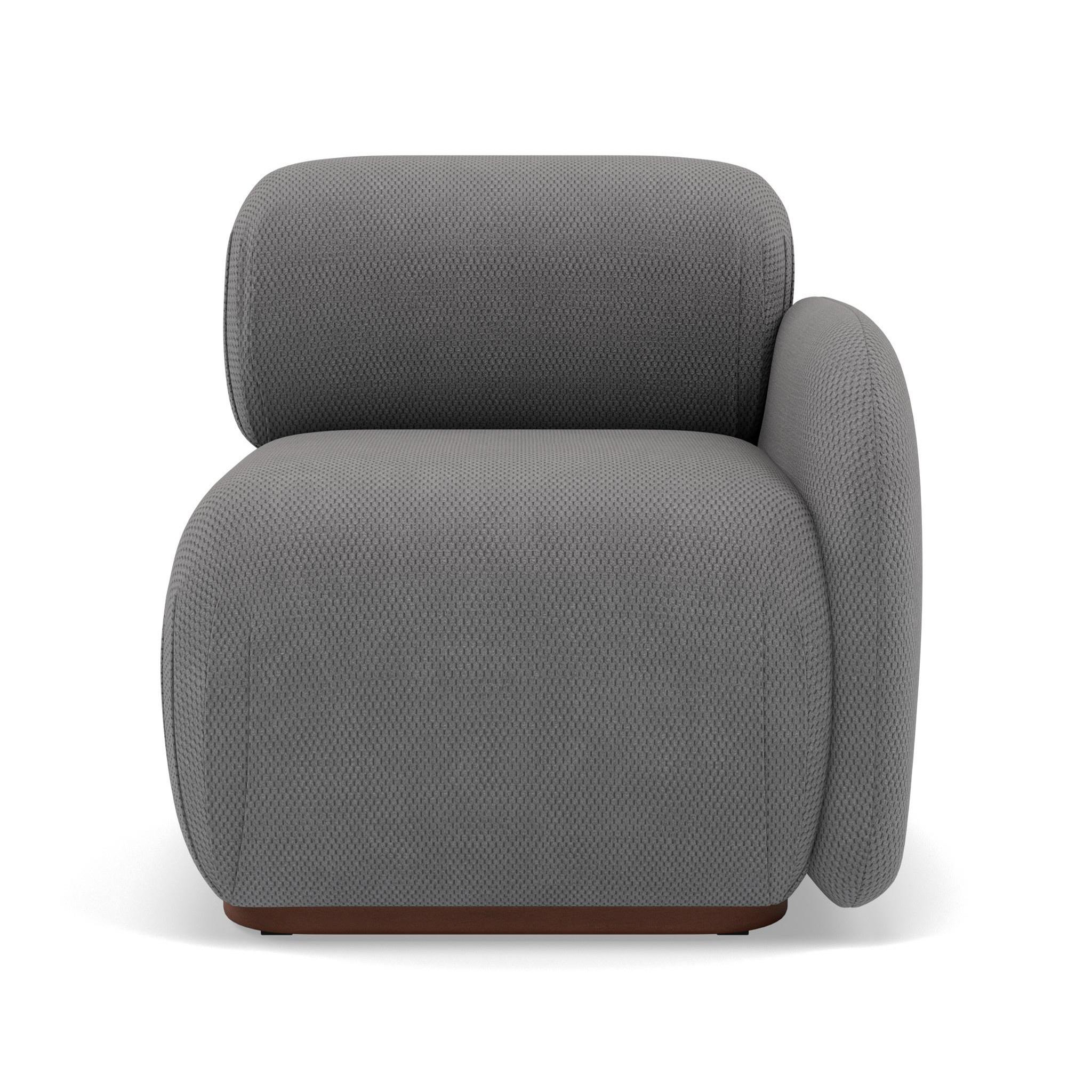 Voir la diapositive 1 : LISA DESIGN Penelope - module d'assise droit en velours texturé