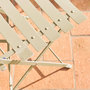 Voir la diapositive 6 : SWEEEK Table de jardin bistrot pliante métal + 2 assises beige Ø60 x 70cm. acier thermolaqué