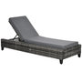 Voir la diapositive 1 : OUTSUNNY Bain de soleil transat grand confort matelas inclinaison réglable multipositions résine tressée grise
