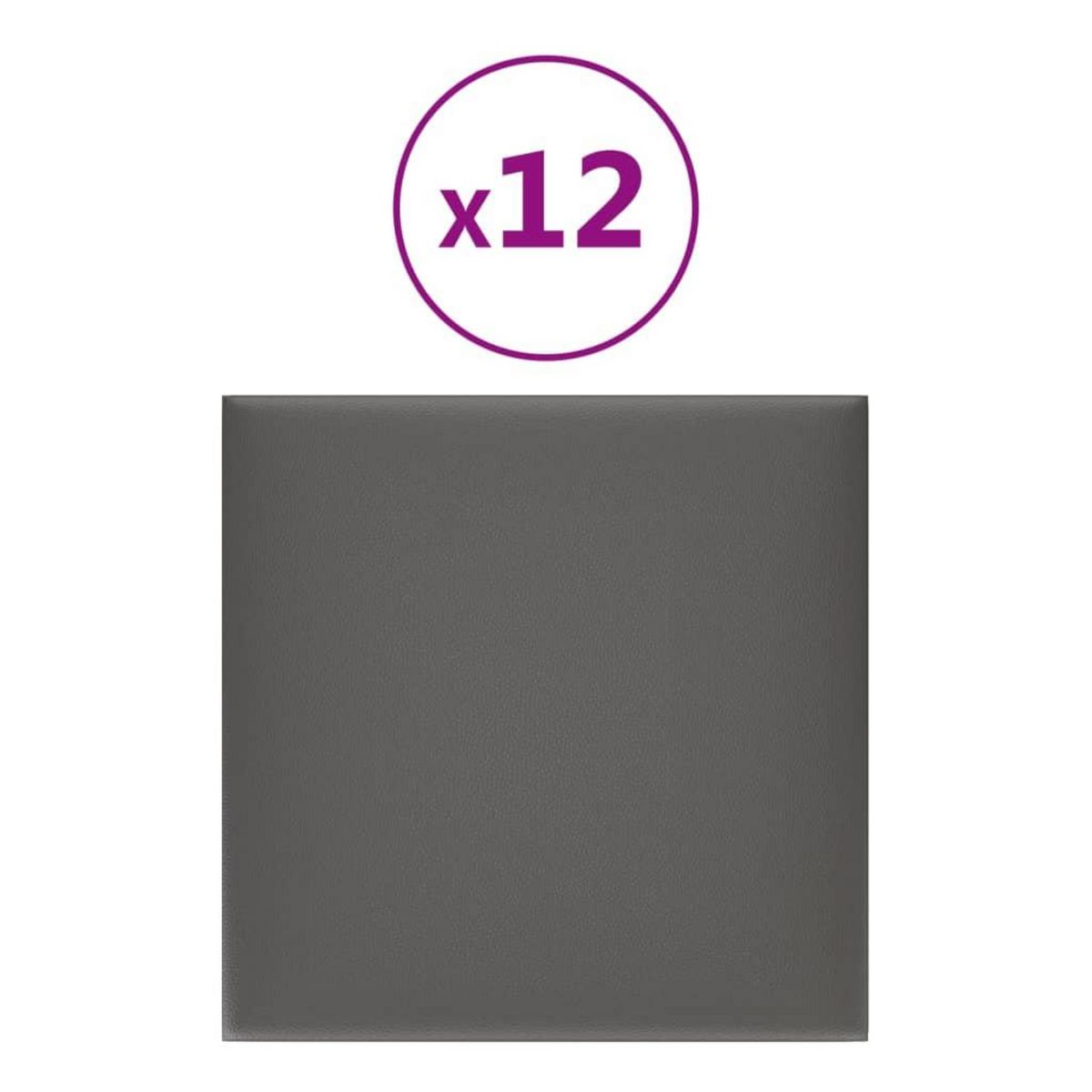 VIDAXL Panneaux muraux 12 pcs Gris 30x30 cm Similicuir 1,08 m²