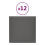 Voir la diapositive 2 : VIDAXL Panneaux muraux 12 pcs Gris 30x30 cm Similicuir 1,08 m²