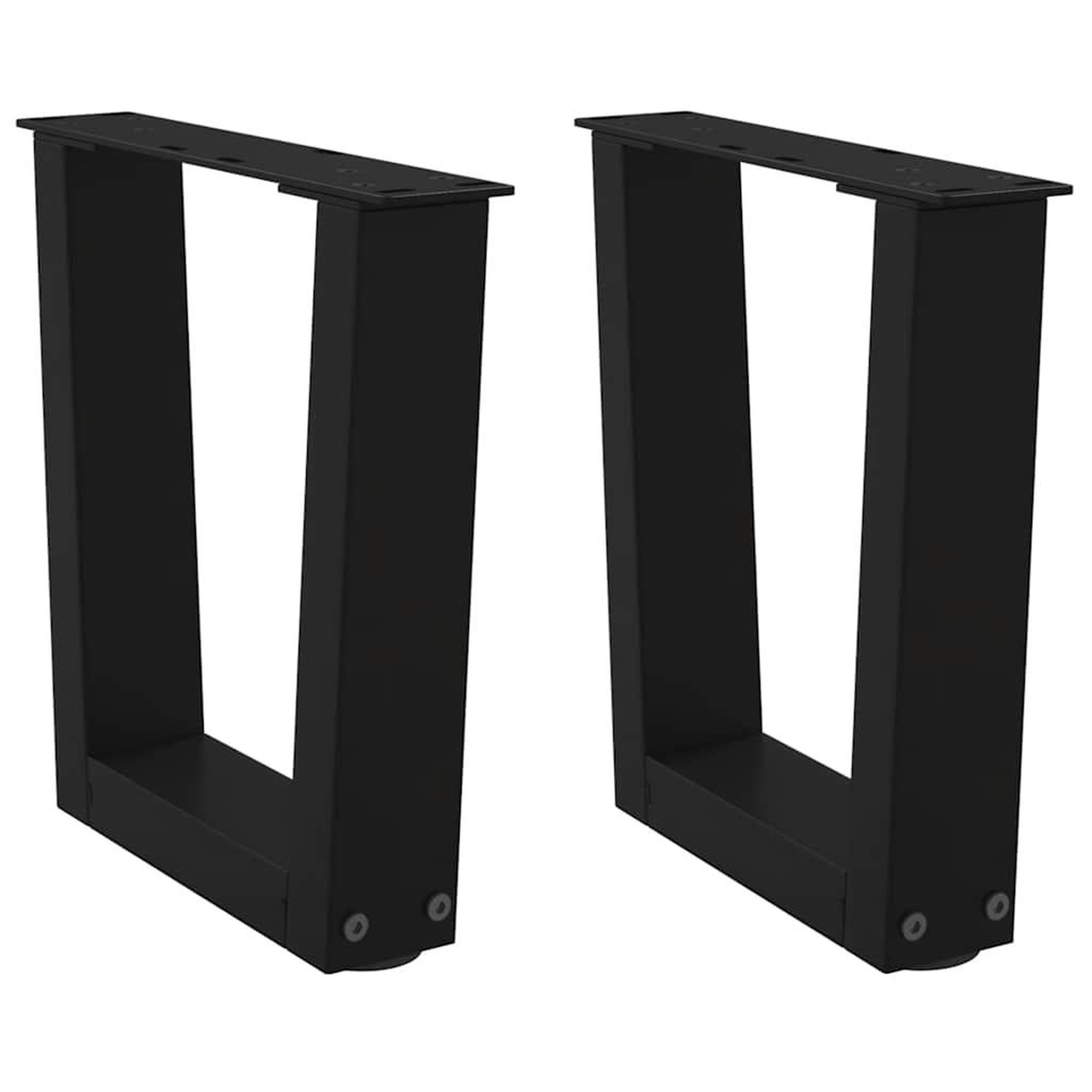 VIDAXL Pieds de table a manger forme V 2 pcs noir 40x(30-31,3)cm acier