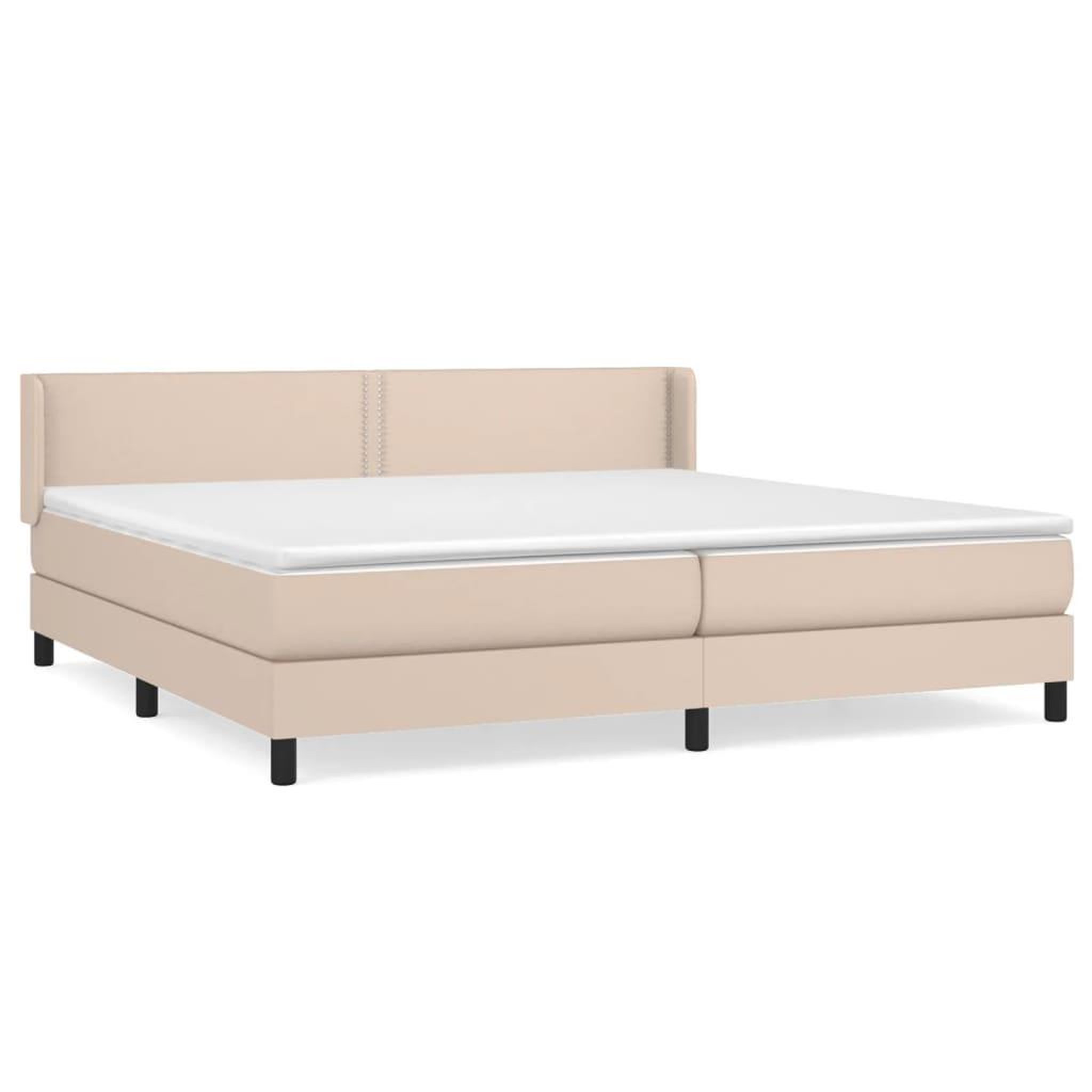 Voir la diapositive 1 : VIDAXL Sommier a lattes de lit avec matelas Cappuccino 200x200 cm