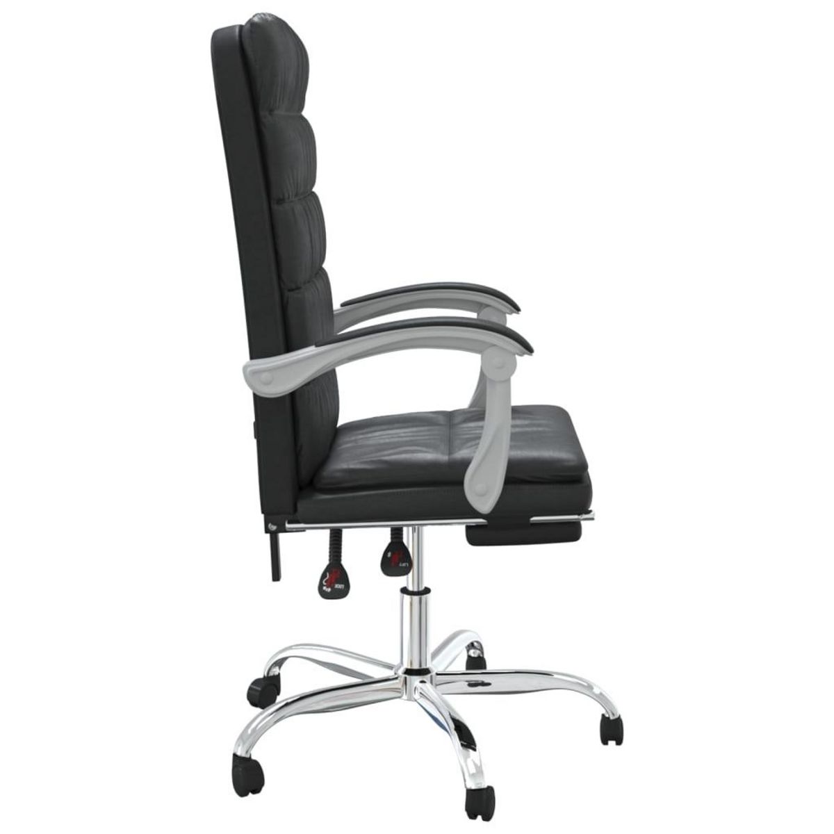 VIDAXL Fauteuil inclinable de bureau Noir Similicuir