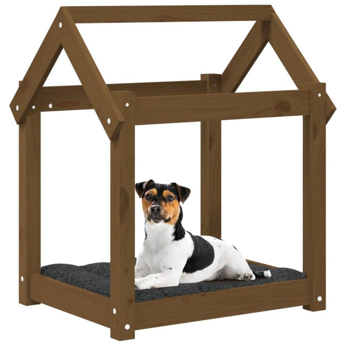 VIDAXL Lit pour chien Marron miel 61x50x70 cm Bois de pin solide
