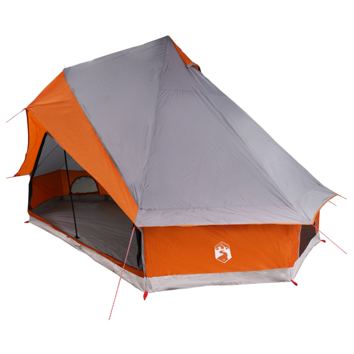 VIDAXL Tente familiale tipi grise et orange pour 8 personnes imperméable
