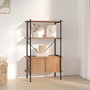Voir la diapositive 1 : VIDAXL Etagere a 4 niveaux armoire 80x40x130cm Acier bois d'ingenierie