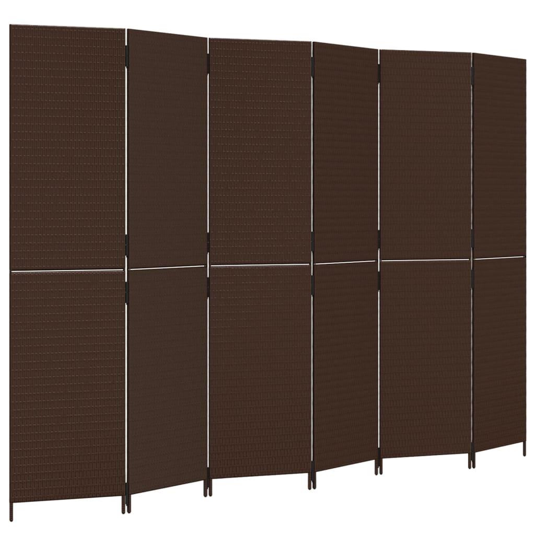 Voir la diapositive 2 : VIDAXL Cloison de separation 6 panneaux marron resine tressee