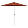 Voir la diapositive 1 : VIDAXL Parasol de jardin et mat en aluminium 270x246 cm Terre cuite