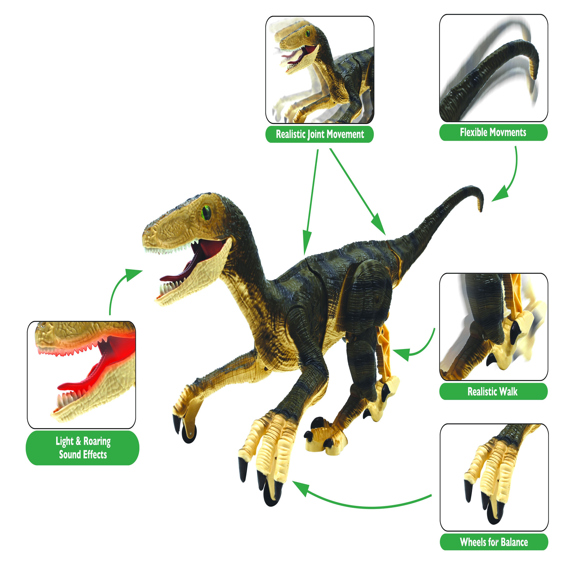 Voir la diapositive 5 : Lexibook Dinosaure Velociraptor  télécommandé