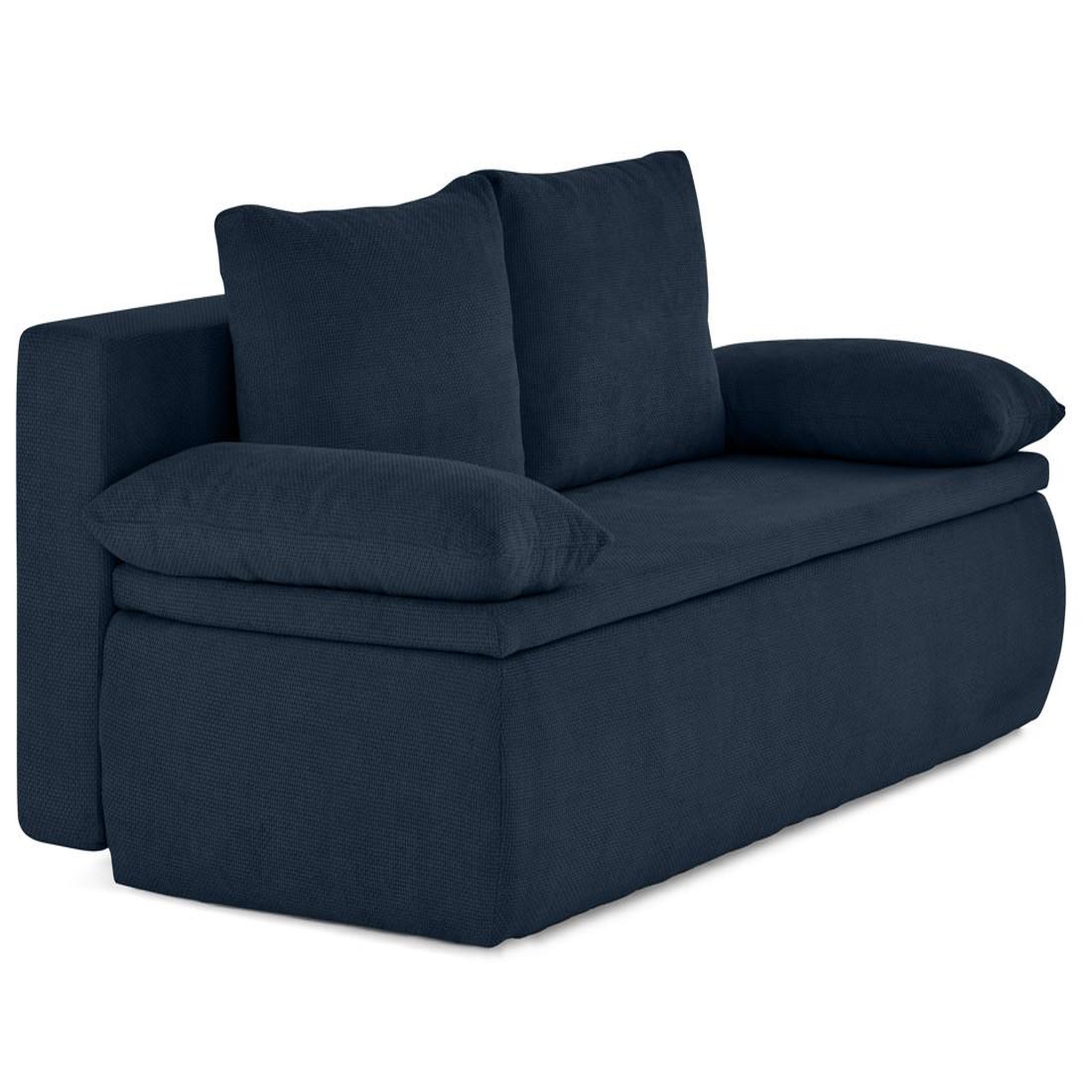 Voir la diapositive 4 : BEST MOBILIER Kurt - canapé 3 places convertible avec coffre en velours texturé