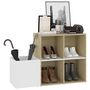 Voir la diapositive 4 : VIDAXL Armoire a chaussures entree blanc chene sonoma bois ingenierie