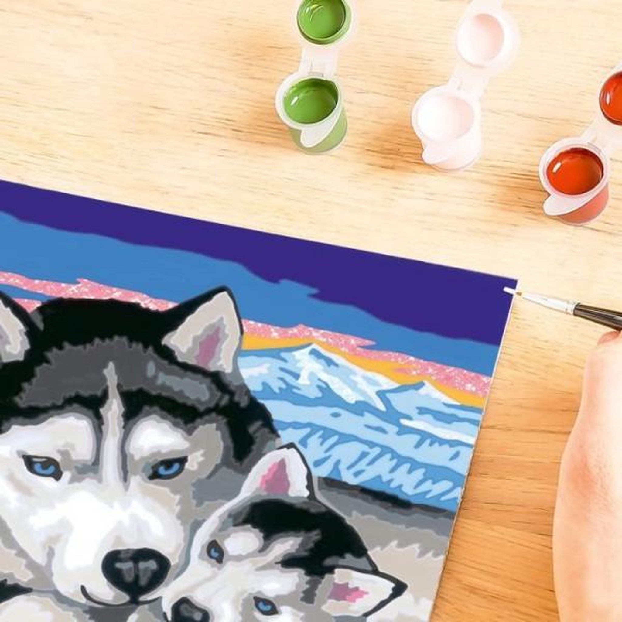 Voir la diapositive 5 : RAVENSBURGER CreArt Kids 18x24cm Doux bisous de Husky, Kit de peinture par numéros Numéro d'Art, Des 7 ans, 25829, Ravensburger