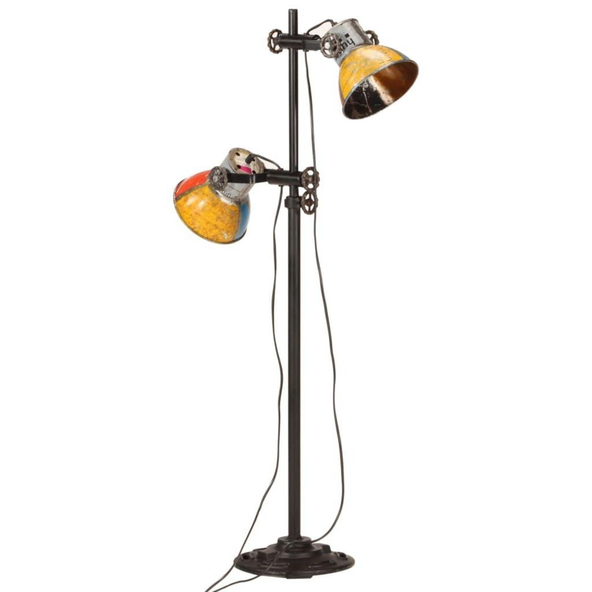 VIDAXL Lampadaire avec 2 abat-jour Multicolore E27