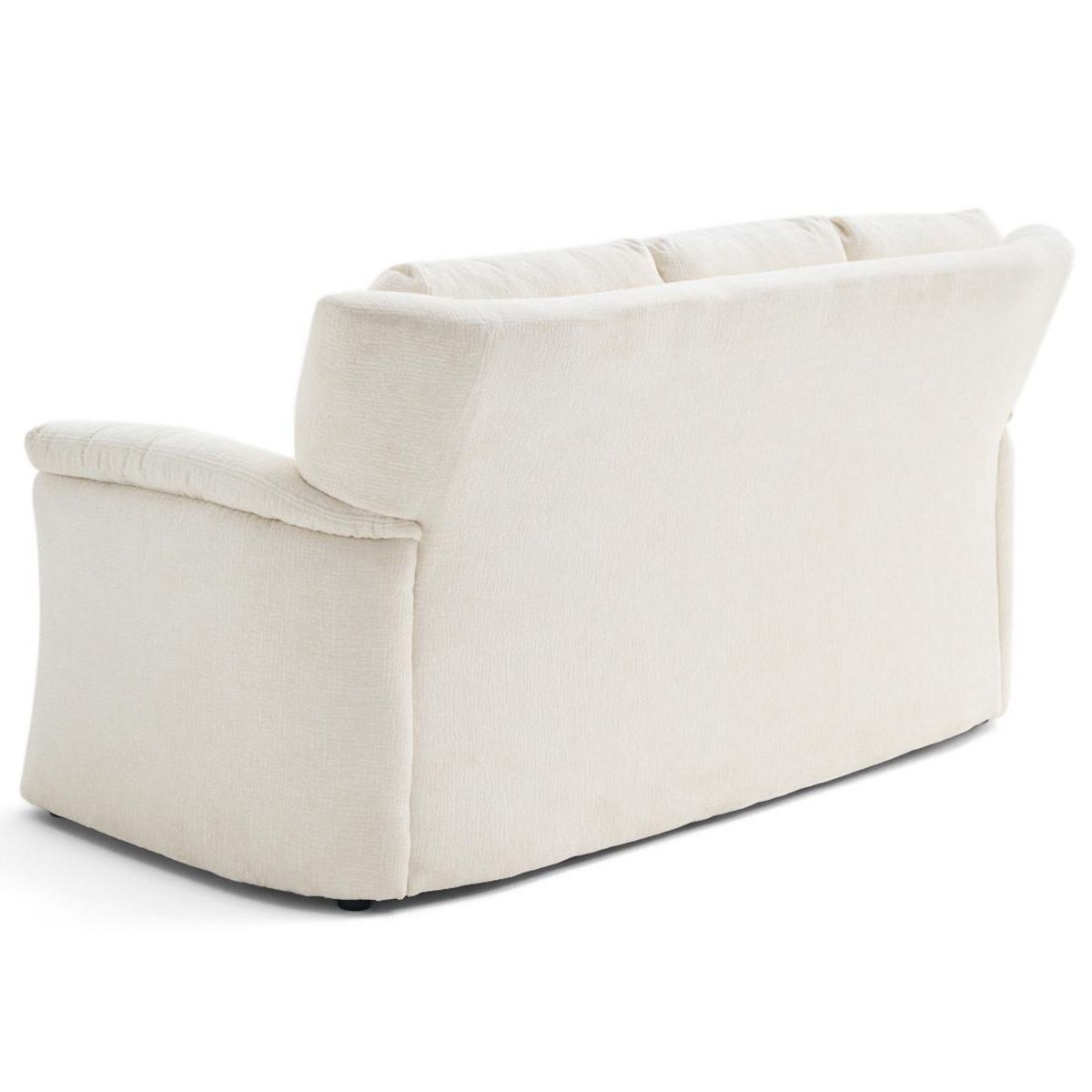 LISA DESIGN Bastille - canapé droit 3 places en tissu velours relief