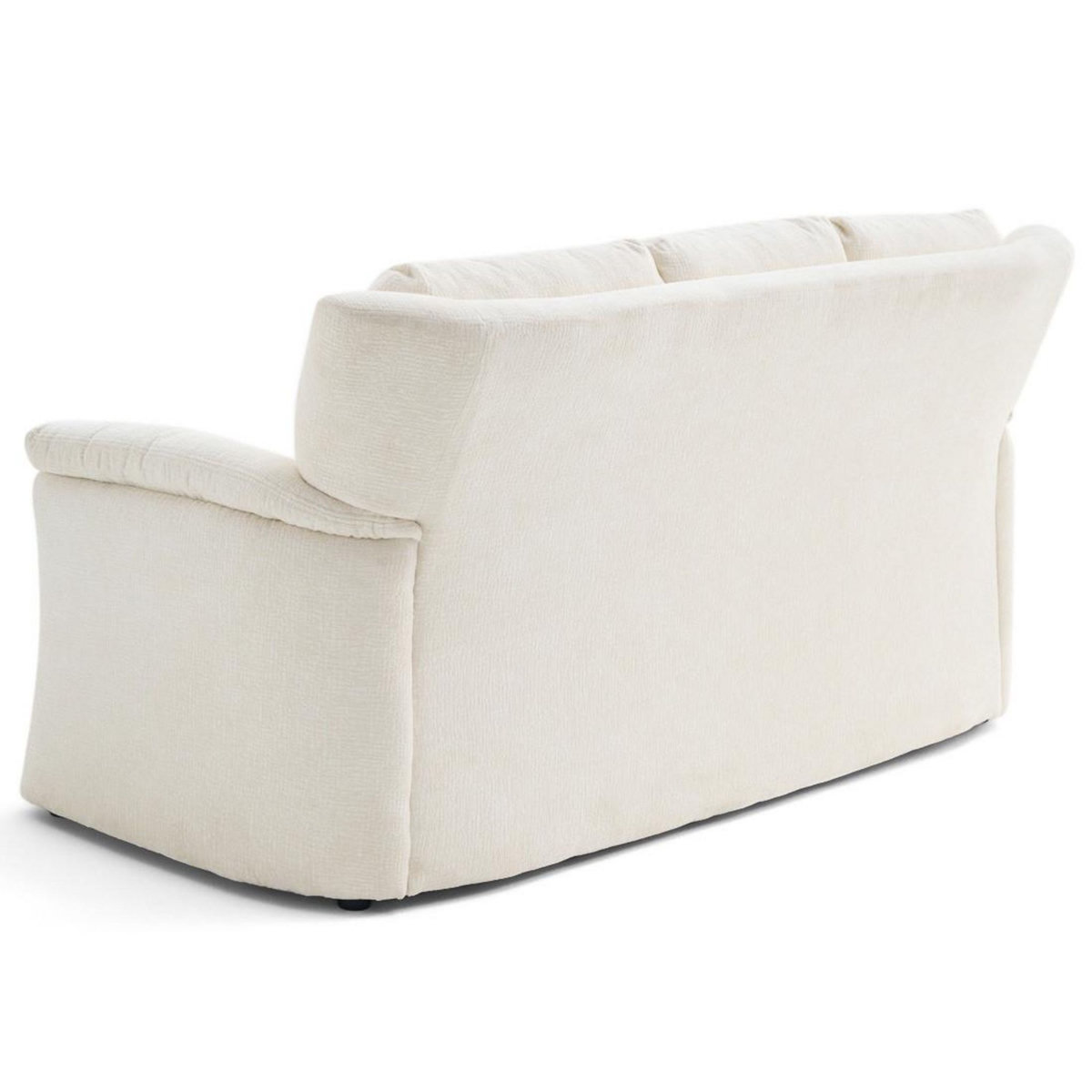 LISA DESIGN Bastille - canapé droit 3 places en tissu velours relief