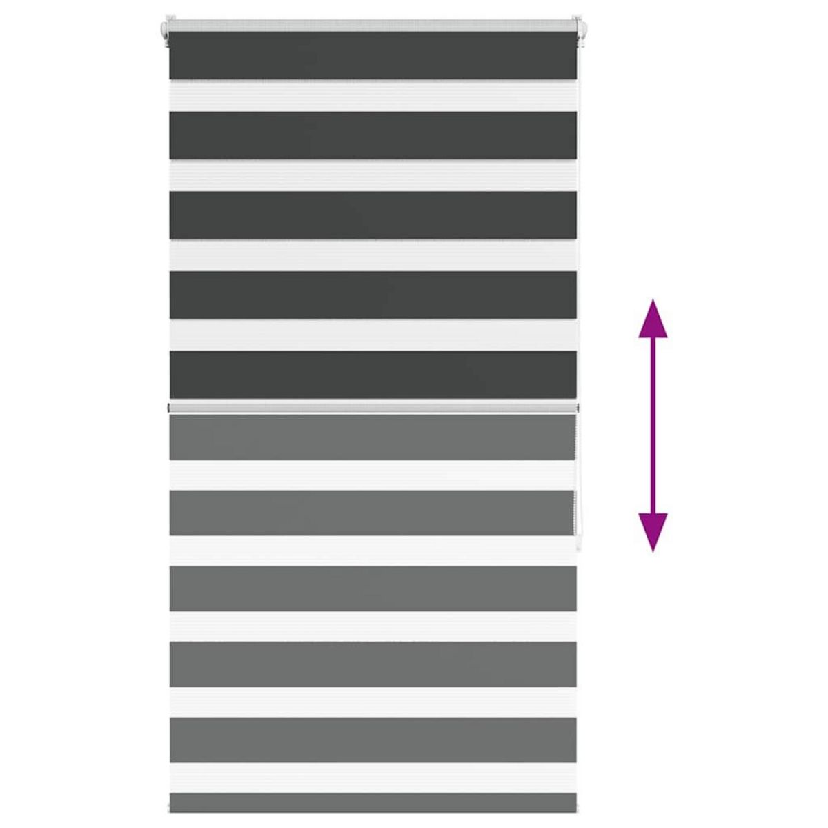 VIDAXL Store zebre noir 70x150 cm largeur du tissu 65,9 cm polyester