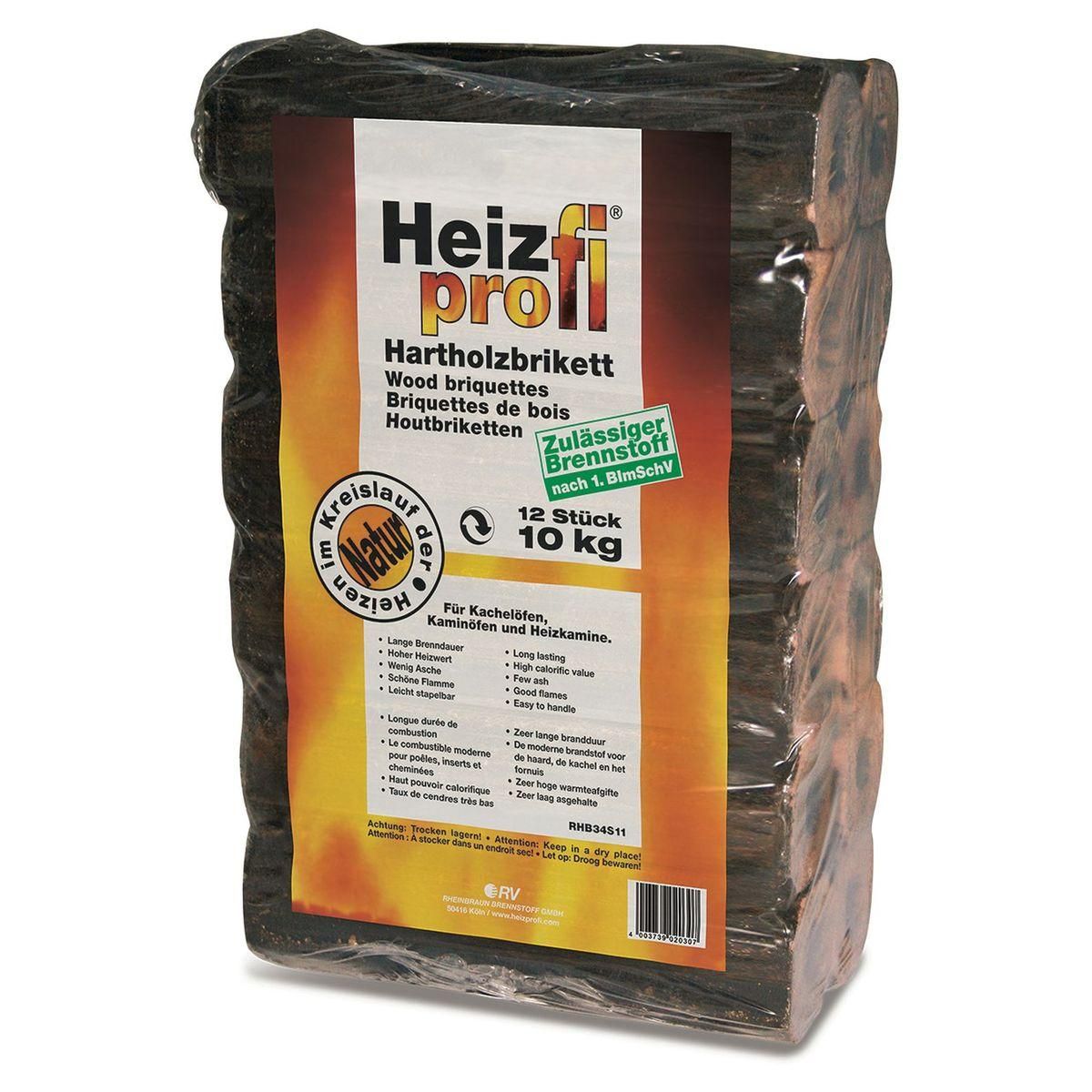 HEIZ PROFI Briquettes de bois compressés x12 10kg 10kg