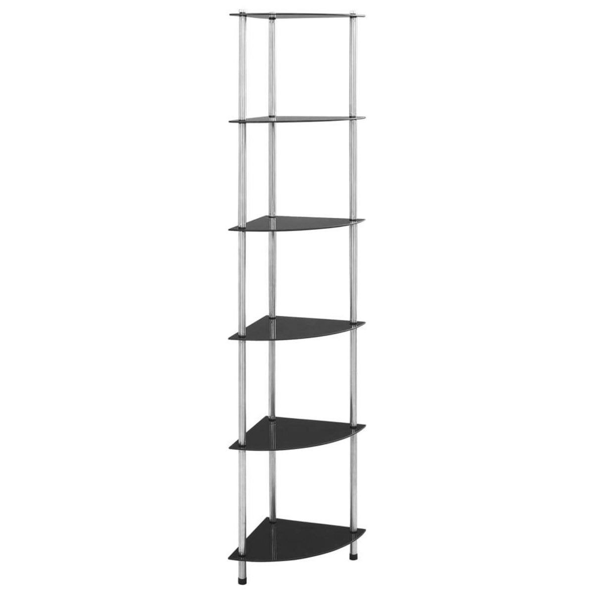 VIDAXL Etagere a 6 niveaux Noir 30x30x160 cm Verre trempe