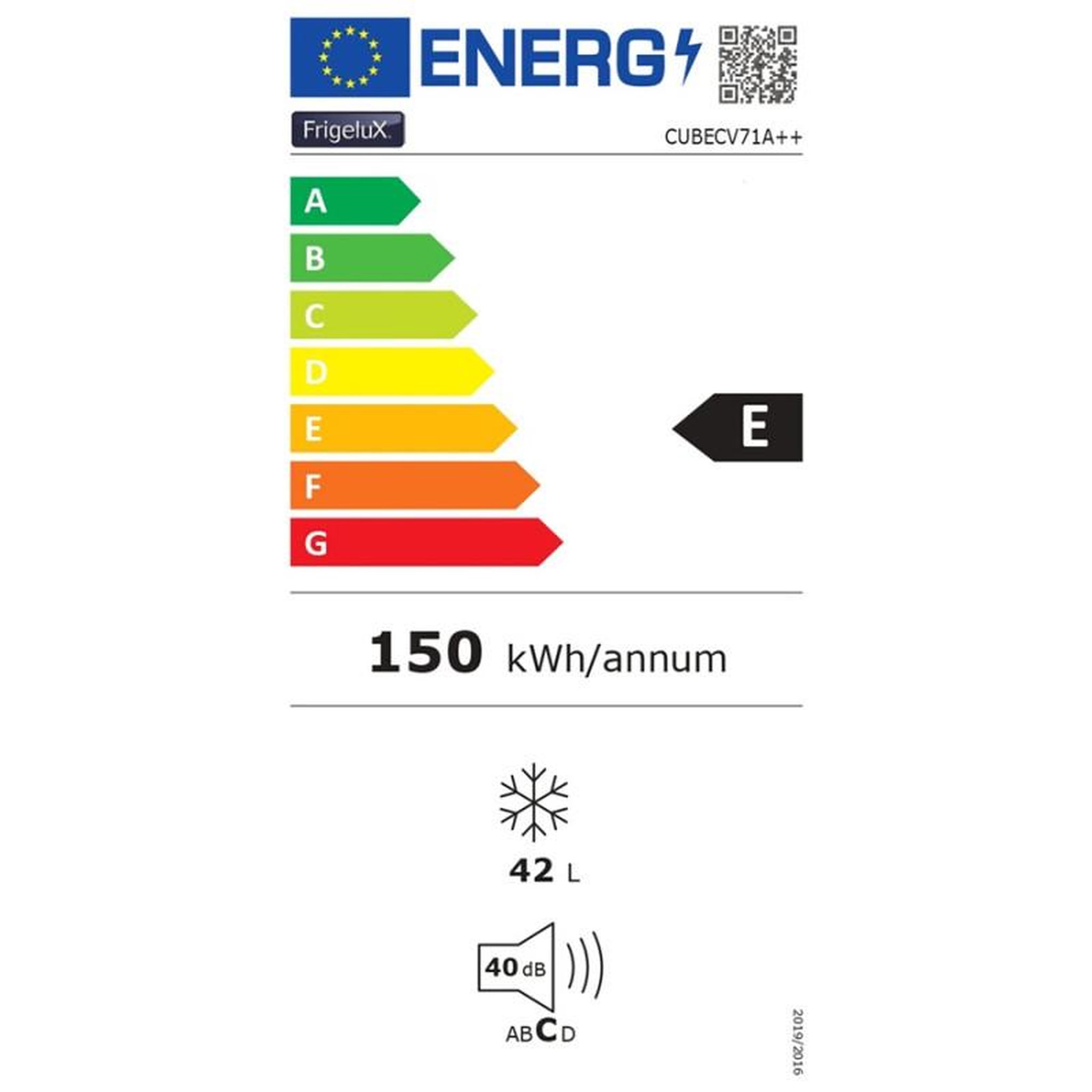 Voir la diapositive 4 : Frigelux Mini congélateur cubecv71a++