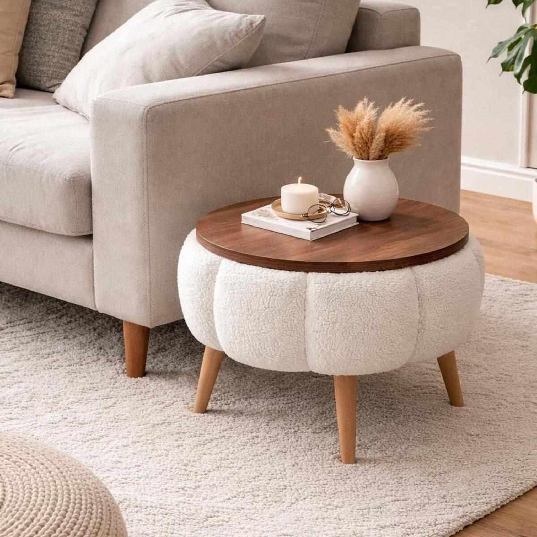 Habitat et Jardin Table d'appoint en bois  papatya  - 45 x 45 x 44 cm - blanc
