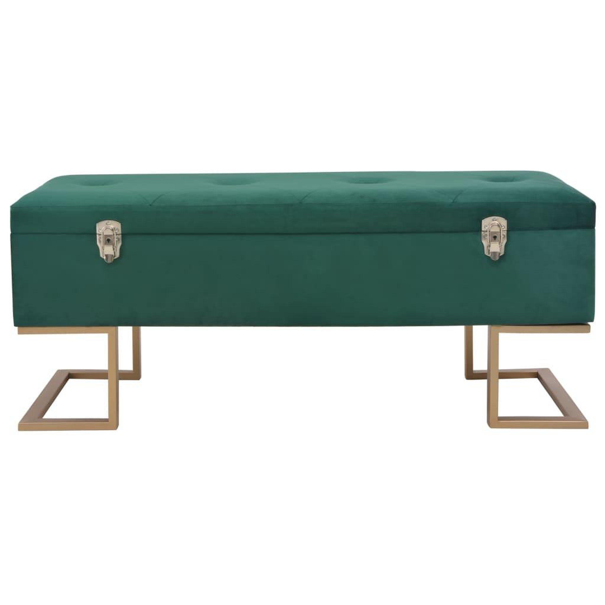 Voir la diapositive 3 : VIDAXL Banc avec compartiment de rangement 105 cm Vert Velours